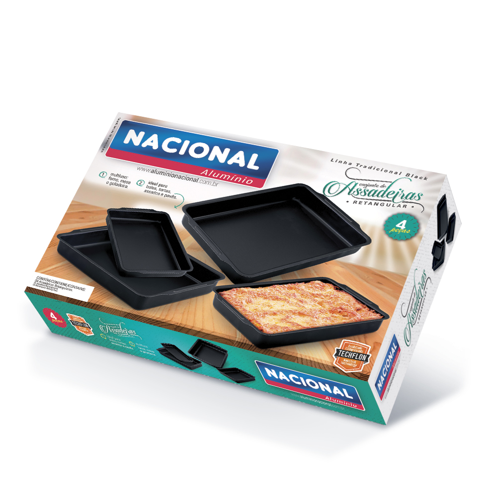 Set Of Deep Rectangular Baking Pans with Handles and Nonstick